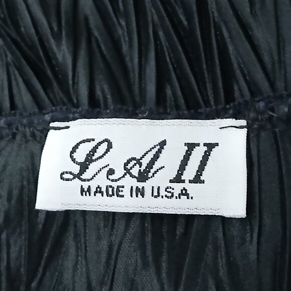 LA II Vintage Negligee Robe Small Black Gothic Flare Sleeve Tie Front USA Made - Picture 9 of 10